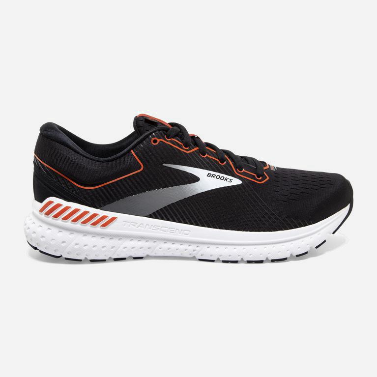 Brooks Transcend 7 Mens Road Running Shoes - Black/Cherry Tomato/White - Philippines (605271BWO)